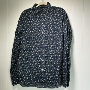 J Crew Long Sleeve Shirt Men's Size XL 100% Cotton Button Down Casual Floral